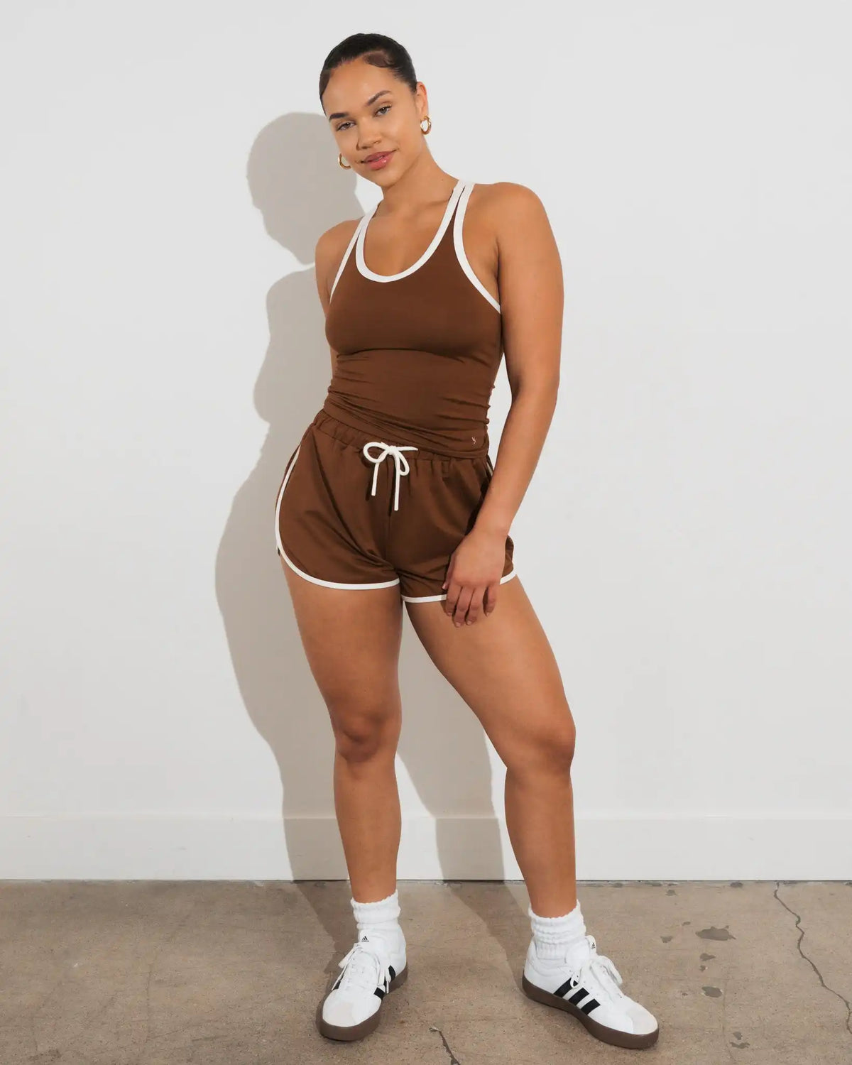 Vitality Motive® Racer Tank - Toffee Contrast