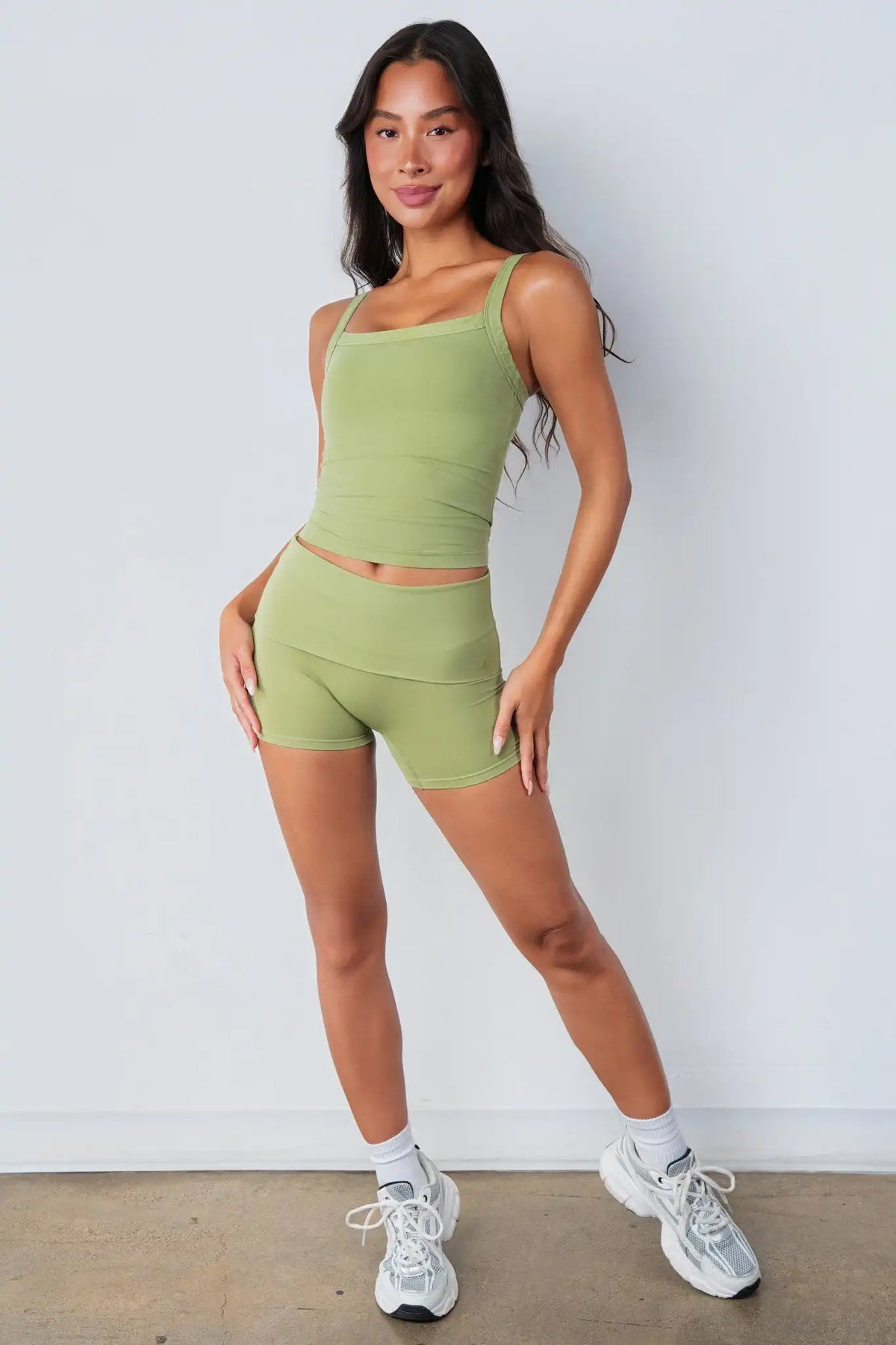 Cloud II® Foldover Mini Short - Palm Leaf Washed