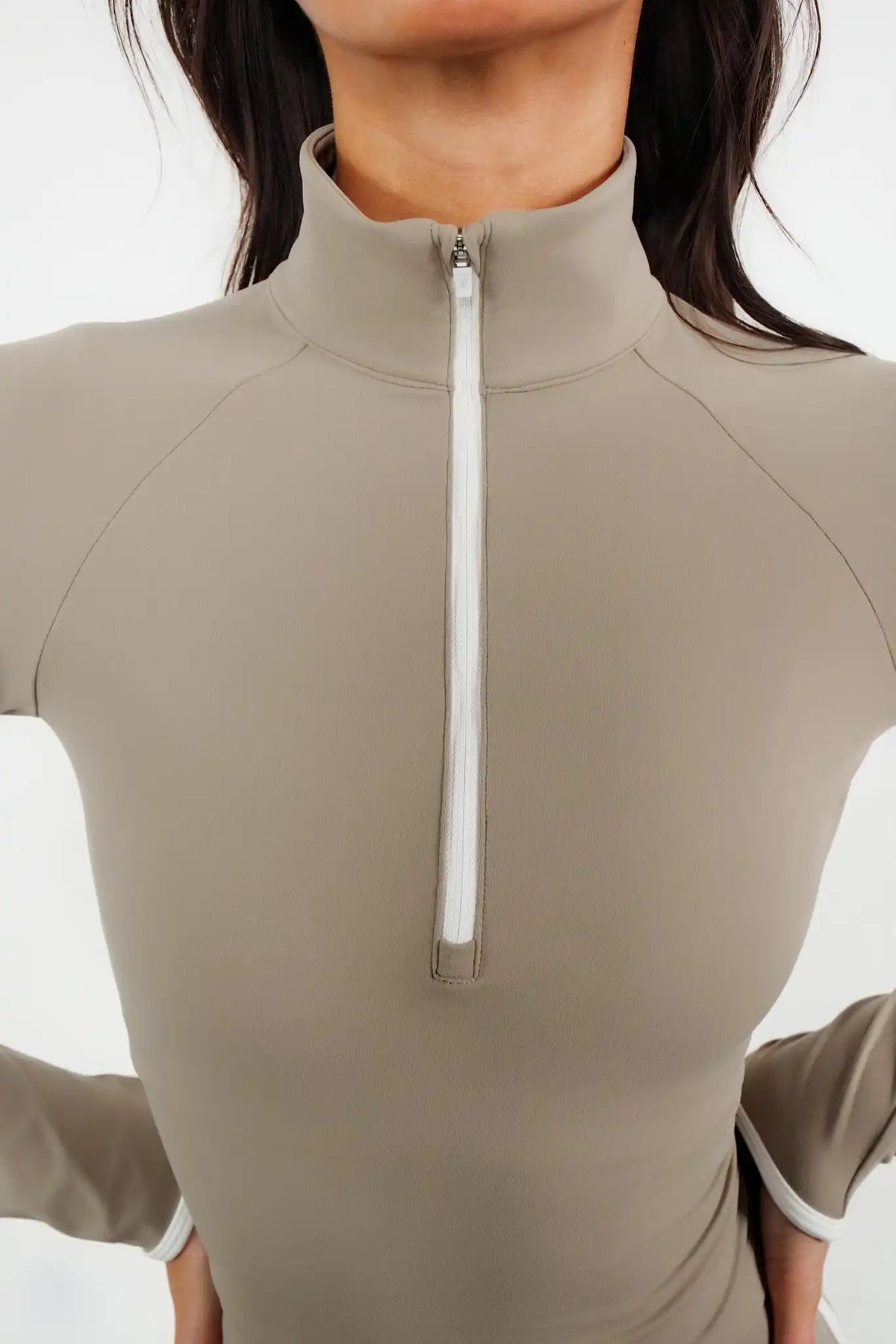 Cloud II® Fitted Half Zip - Cashew Contrast