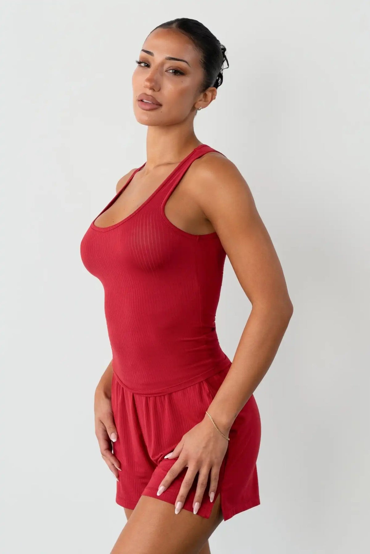 Vitality Float Rib Boxer Short - Crimson