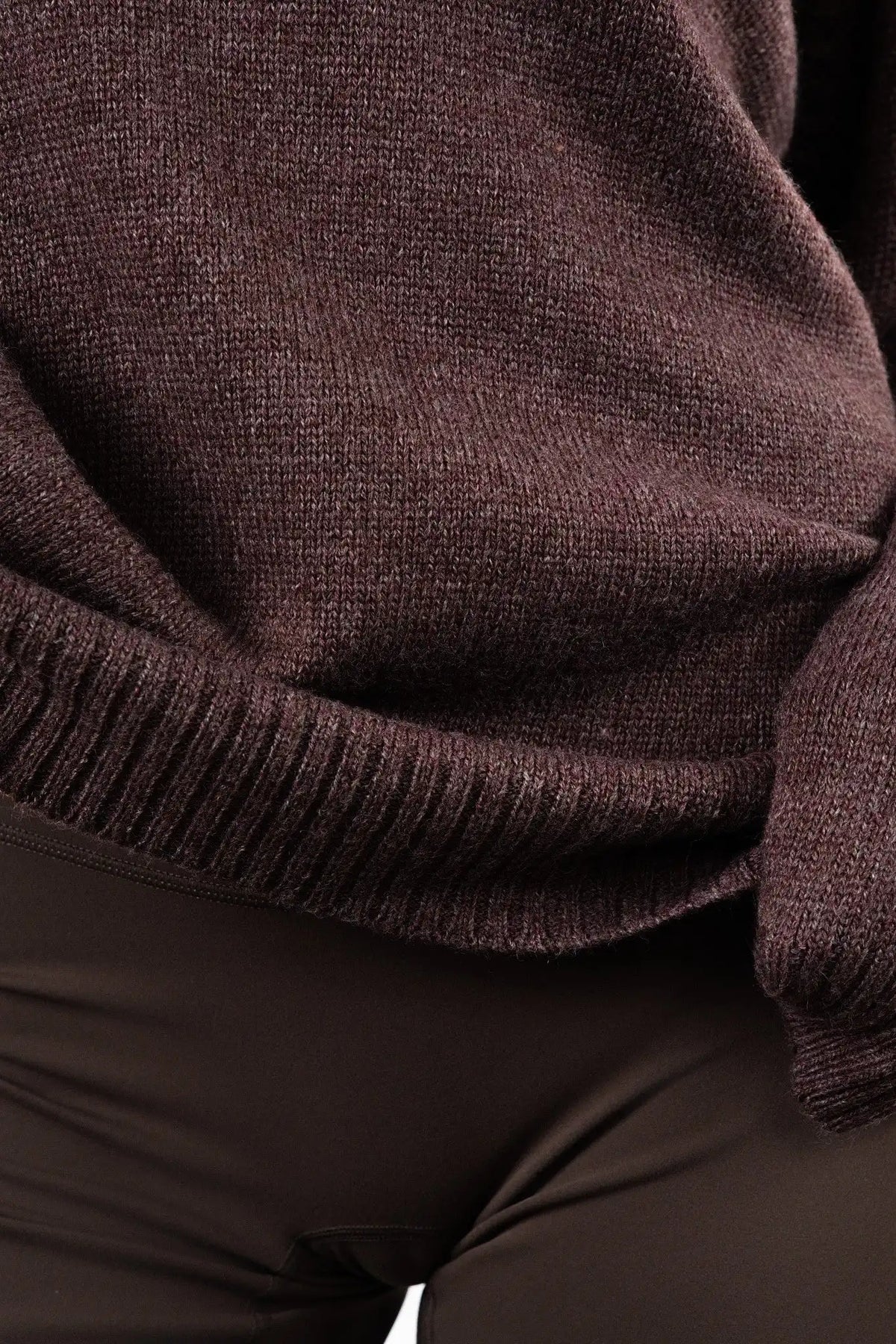Vitality Knit Oversized Crewneck Sweater - Espresso Marl
