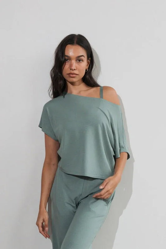 Vitality Vital® Off Shoulder Tee - Thyme