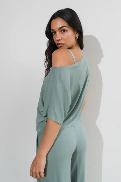 Vitality Vital® Off Shoulder Tee - Thyme