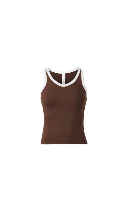 Vitality Motive® Racer Tank - Toffee Contrast