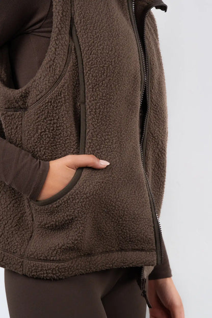 Vitality Polar Fleece Vest - Milk Chocolate