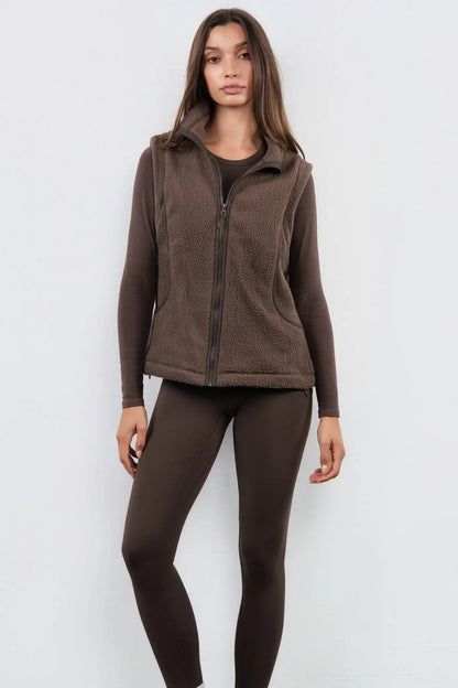 Vitality Polar Fleece Vest - Milk Chocolate