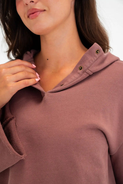 Vitality Homebody® Bell Sleeve Hoodie - Sepia Washed