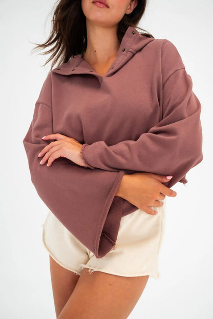 Vitality Homebody® Bell Sleeve Hoodie - Sepia Washed