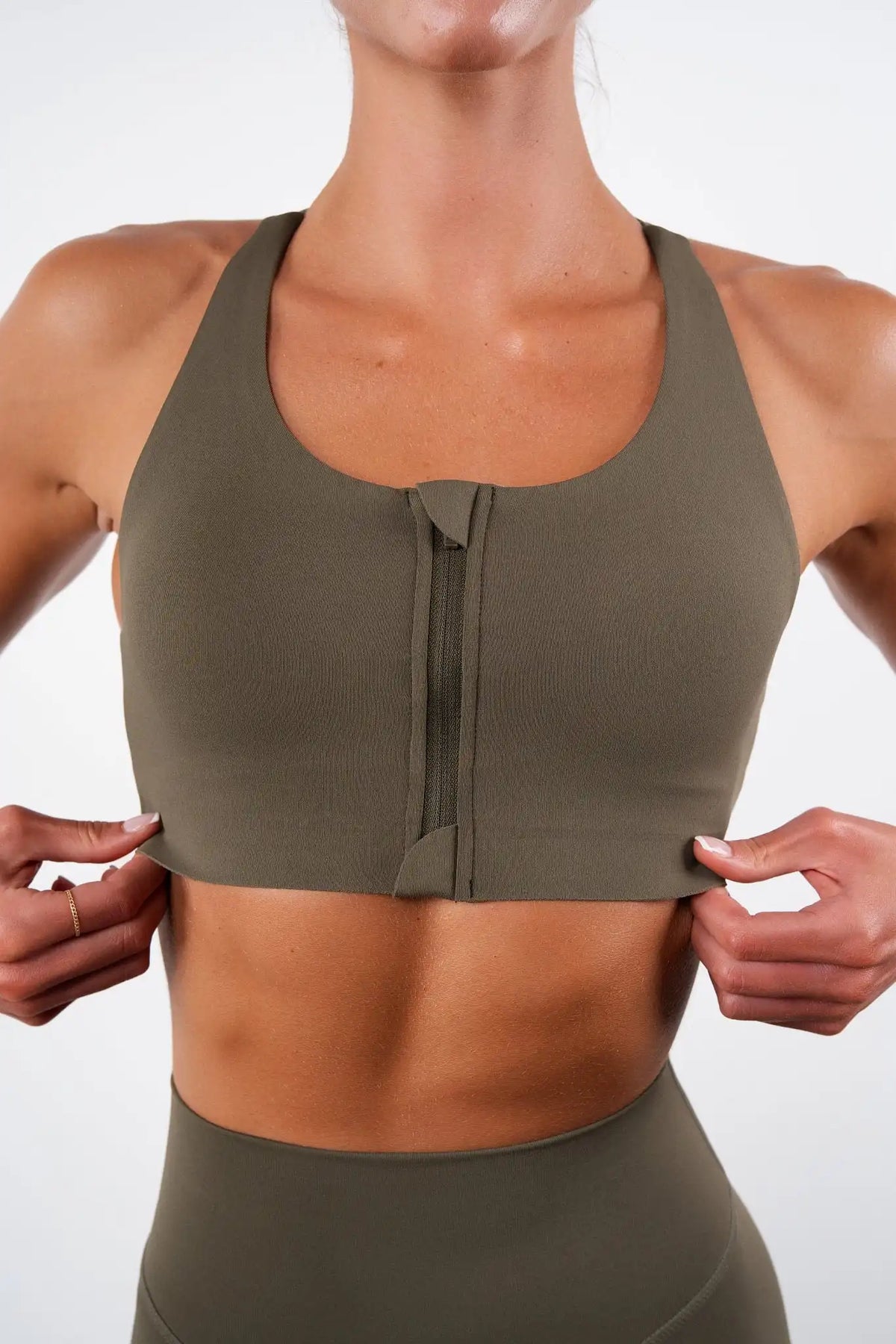 Vitality Pulse® Zip Bra - Coffee