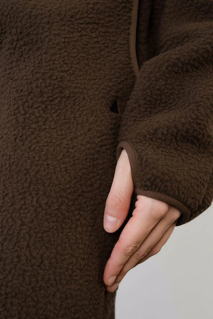 Vitality Polar Fleece Full Zip Hoodie - Toasted Walnut