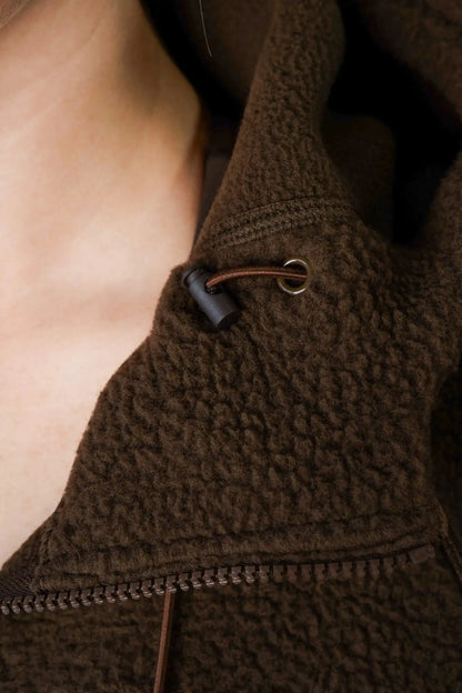 Vitality Polar Fleece Full Zip Hoodie - Toasted Walnut