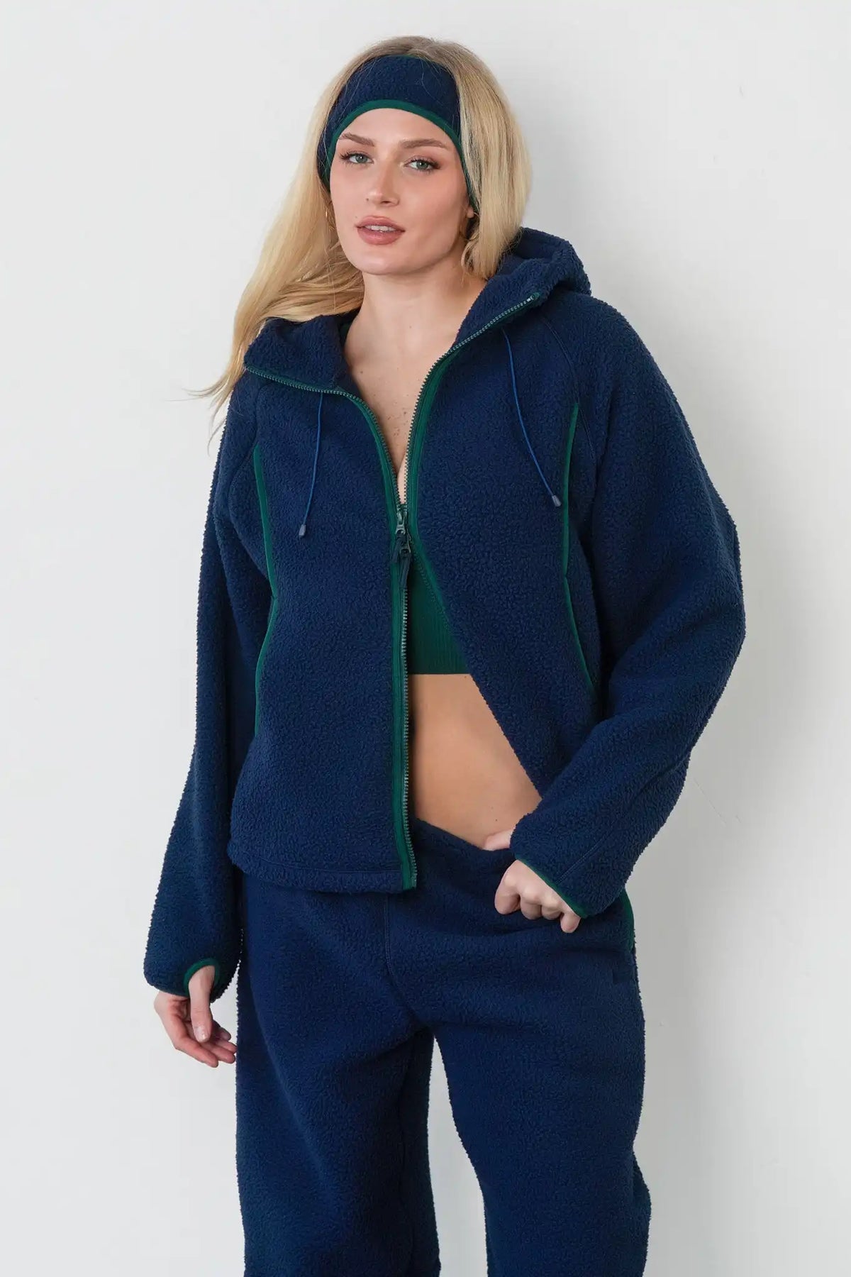 Vitality Polar Fleece Full Zip Hoodie - Oxford