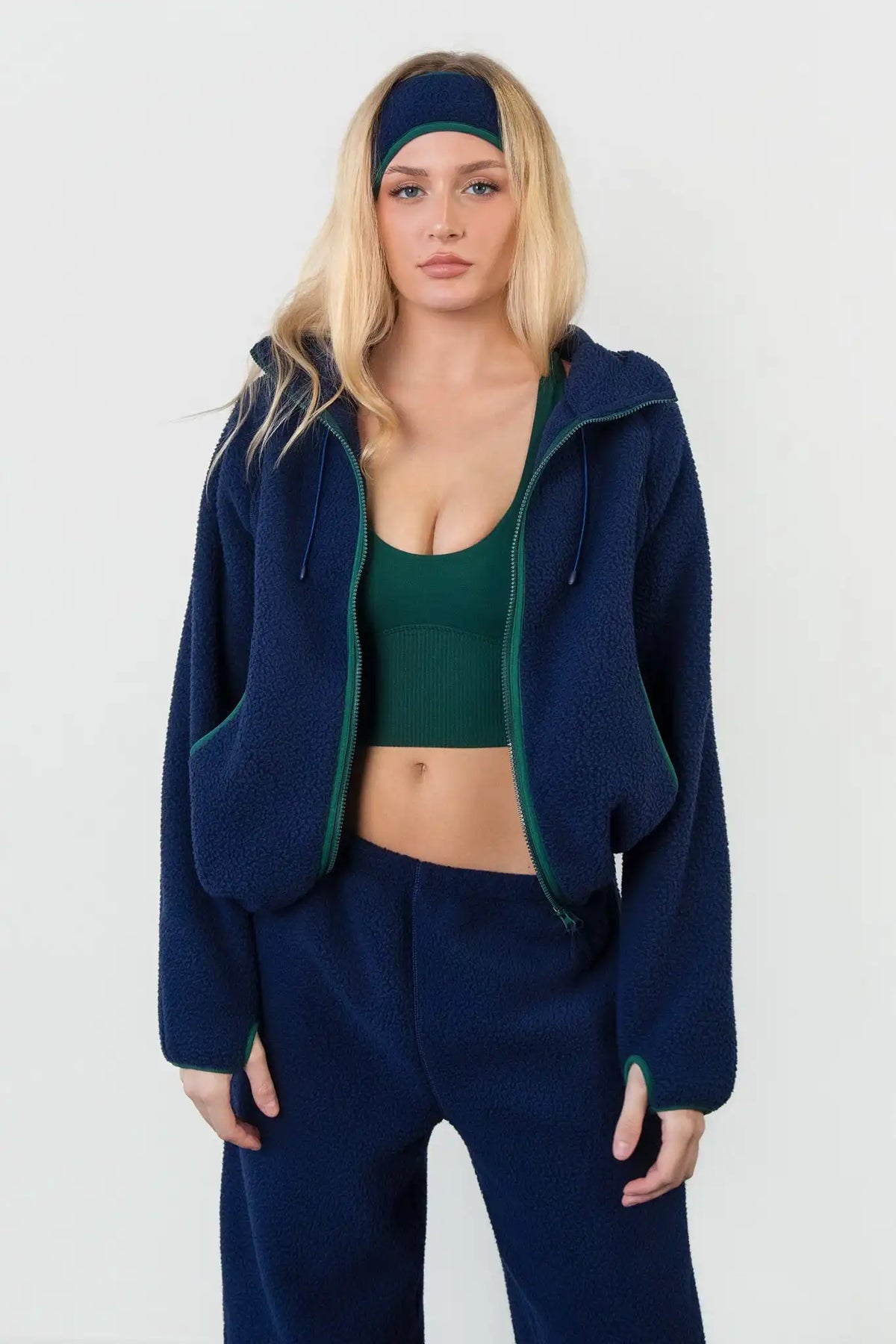 Vitality Polar Fleece Full Zip Hoodie - Oxford
