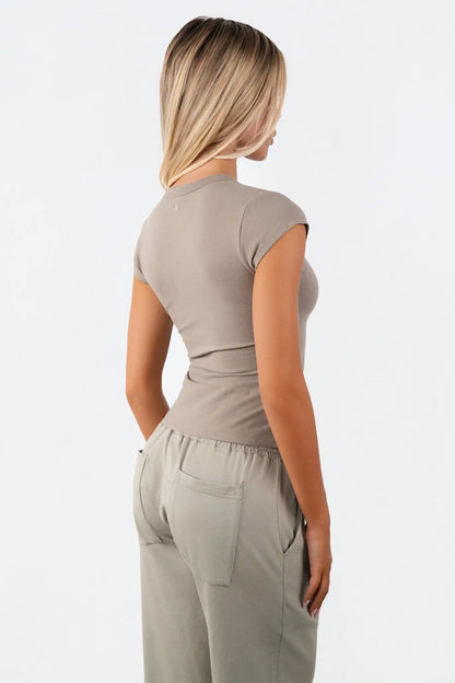 Vitality Basis® Scoop Tee - Hazelnut