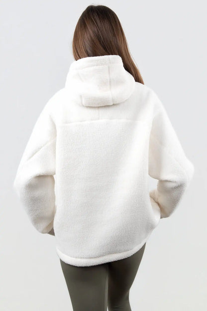 Vitality Polar Fleece Full Zip Hoodie - Egret