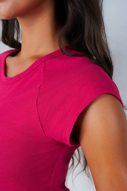Vitality Whisper Raglan Tee - Passionfruit