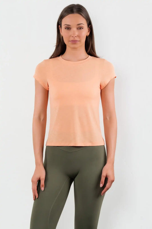 Vitality Flow Simple Tee - Light Peach