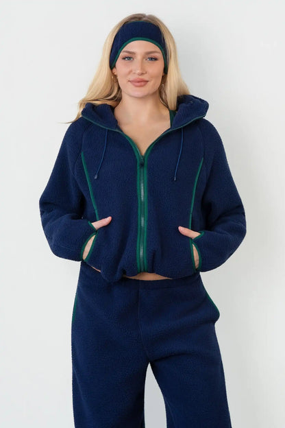 Vitality Polar Fleece Full Zip Hoodie - Oxford