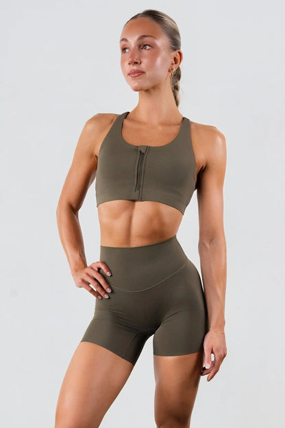 Vitality Pulse® Zip Bra - Coffee