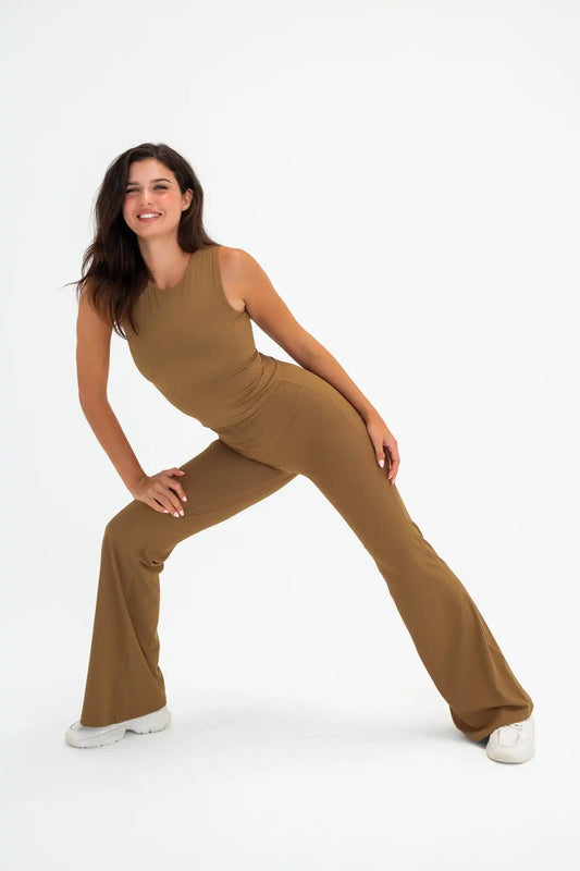 Cloud II® Rib Cinch Wide Leg Trouser - Crocodile